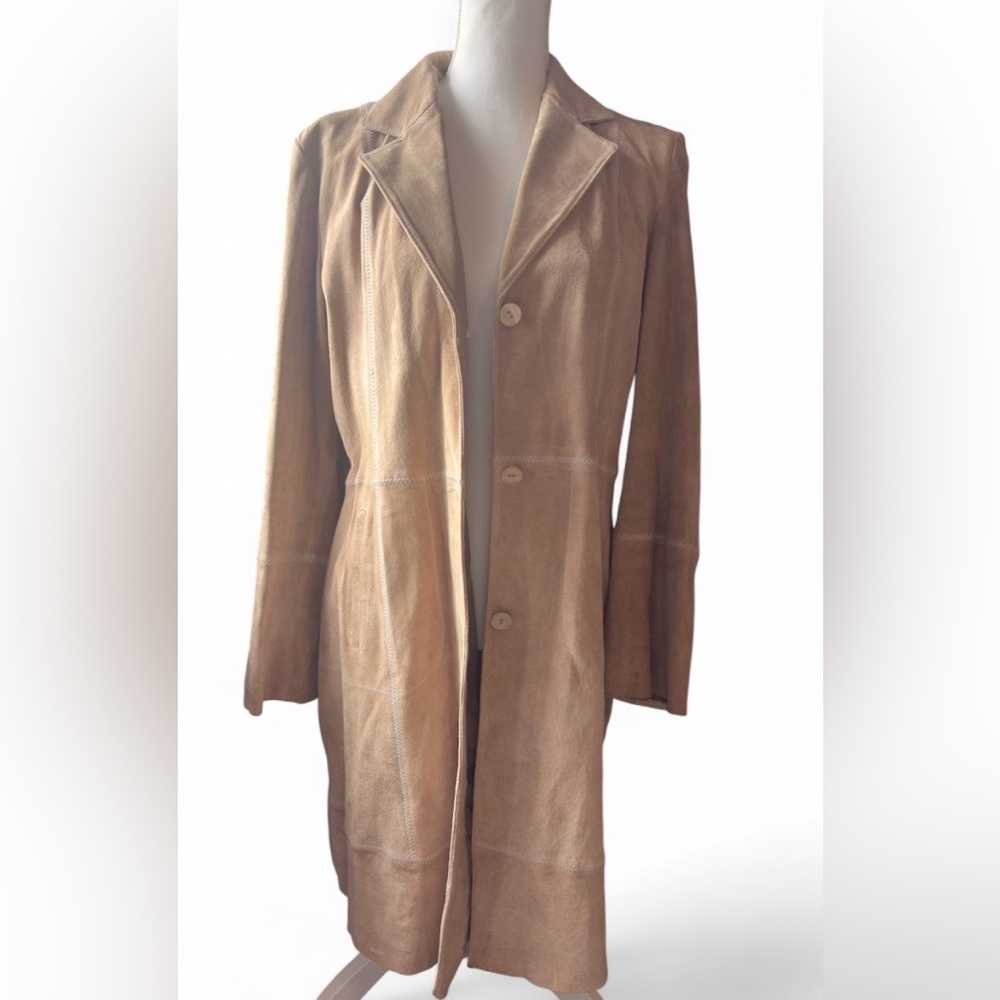 Wilson's Leather Pelle Studio Camel Suede Coat‎ | Vintage 90s oversized trench